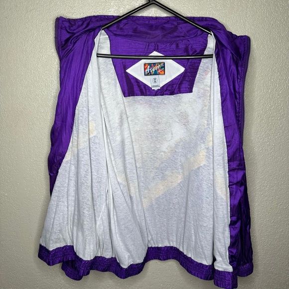 American Vintage 80s SILKY BOMBER JACKET W/GILDED PRINT Size 22 Womens - Picture 4 of 5